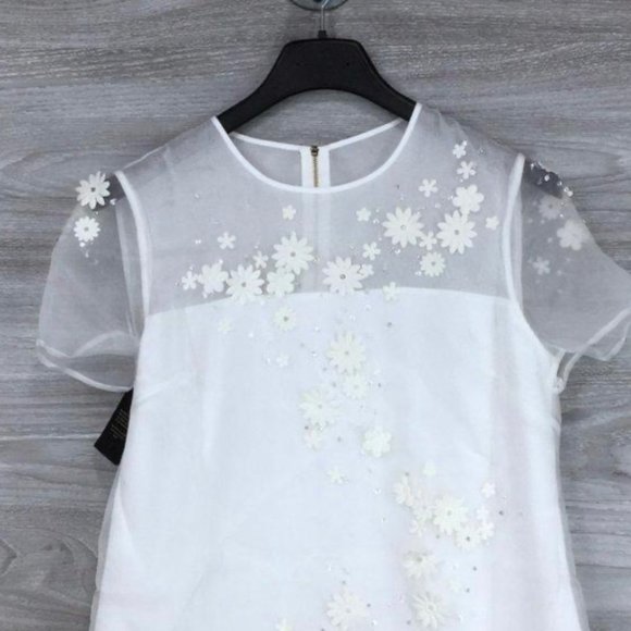 Ted Baker | Findon Embellished Silk White Dress - Picture 3 of 5